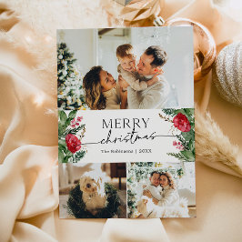 ボタニッモダンク脚本3フォトメリークリスマス シーズンカード