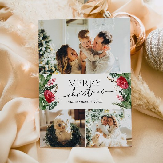 ボタニッモダンク脚本3フォトメリークリスマス シーズンカード