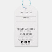 ボタニッモダンク赤面とブラック垂直配信 ギフトタグ (裏面)