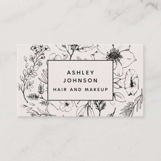 ボタニッモダンク赤面と黒の水平 名刺 (正面)