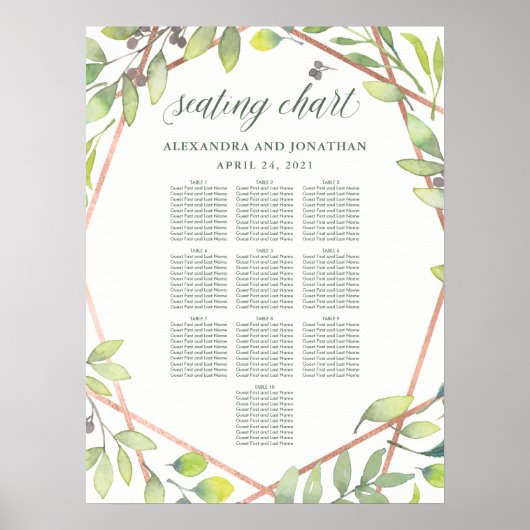 ボタニッモダンク銅ルック結婚スの座席表 ポスター (正面)