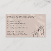 ボタニッモダンク:アイボリーベージュの手と花 名刺 (裏面)