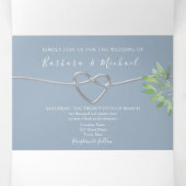 ボタニッモダンク・ダスティブルー結婚ズ 三つ折り招待状 (内部中)