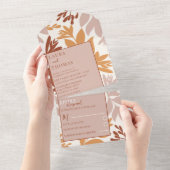 ボタニッモダンク・テラコッタ結婚ズ オールインワン招待状 (貼ってはがせる)