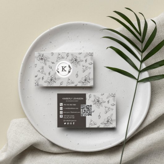 ボタニッモダンク・ブラウン・ビジネス・カード 名刺