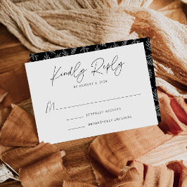 ボタニッモダンク・ブラック・アンド・ホワイト結婚ズ 出欠カード