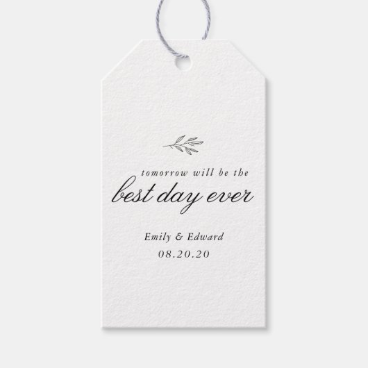 ボタニッモダンク・ライン・ア結婚ートのリハーサルパーティー ギフトタグ (正面)