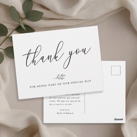 ボタニッモダンク・ライン・ア結婚ート・サンキュー ポストカード