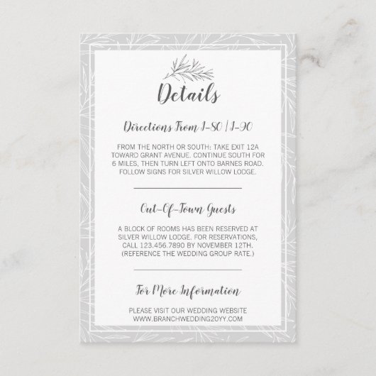 ボタニッモダンク・リーフ・シルバー・詳細/アクセス情報 エンクロージャーカード (正面)