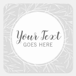 ボタニッモダンク・リーフ・ブランズ・シルバーミニマリスト スクエアシール