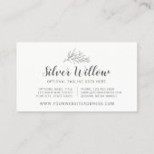 ボタニッモダンク・リーフ・ブランズ・シルバーミニマリスト 名刺 (裏面)