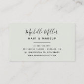 ボタニッモダンセージ緑のスクリプトヘアメイクアップ 名刺 (裏面)