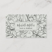 ボタニッモダンセージ緑のスクリプトヘアメイクアップ 名刺 (正面)