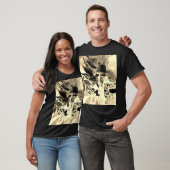 ボタニッユニークク芸術的ゴールデントロピカルフラワー Tシャツ (ユニセックス)