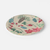 ボタニッ伝統的クのクリスマス(ベージュ) ペーパープレート (アングル)