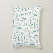 ボタニッ伝統的クの葉柄の青が白に アクセントクッション (裏面(縦))