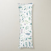 ボタニッ伝統的クの葉柄の青が白に ボディピロー (裏面 (縦))