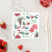 ボタニッ伝統的ク・クリスマス(白) スタンダードカクテルナプキン (インサイチュ)