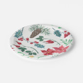 ボタニッ伝統的ク・クリスマス（白） ペーパープレート (アングル)