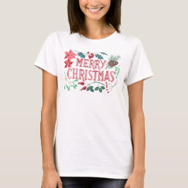 ボタニッ伝統的ク・クリスマス（白） Tシャツ