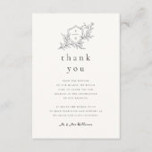 ボタニッ図解入りの、写真付きのクフローラブラック&クリームズ結婚ズ サンキューカード (正面)