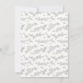 ボタニッ図解入りの、写真付きのクフローラブラック&クリームズ結婚ズ 招待状 (裏面)