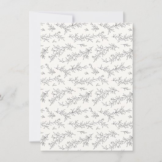 ボタニッ図解入りの、写真付きのクフローラブラック&クリームズ結婚ズ 招待状 (裏面)