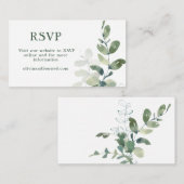 ボタニッ素朴クのユ結婚ーカリの結婚式RSVP エンクロージャーカード (正面/裏面)