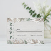 ボタニッ素朴クの水の色離れの結婚式RSVP 出欠カード (スタンド正面)