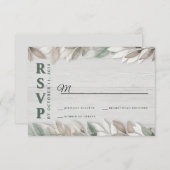 ボタニッ素朴クの水の色離れの結婚式RSVP 出欠カード (正面/裏面)