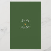 ボタニッ素朴クの緑と金ゴールドの結婚葉のメニュー (裏面)