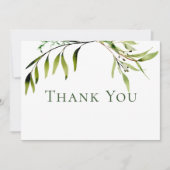 ボタニッ素朴クの緑の結婚枝 サンキューカード (正面)