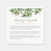 ボタニッ素朴クグリーンと金ゴールドの結婚葉 スタンダードカクテルナプキン (正面)