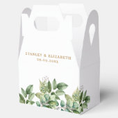 ボタニッ素朴クグリーンと金ゴールドの結婚葉 フェイバーボックス (オープン)