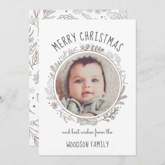 ボタニッ素朴クサークル写真メリークリスマスカード (正面/裏面)