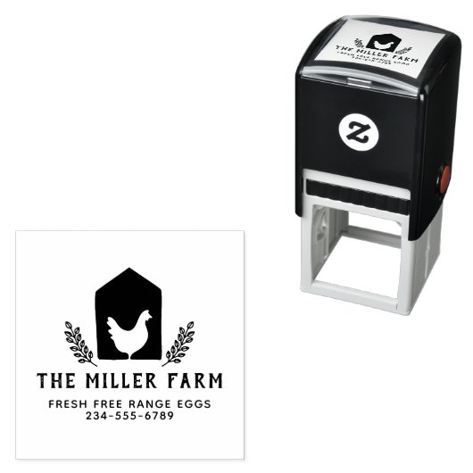 ボタニッ素朴クチキンロゴファミリーファームエッグ セルフインキングスタンプ (インサイチュ)