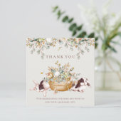 ボタニッ素朴クバニー赤ちゃんシャワーサンキューカード サンキューカード (スタンド正面)