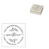 ボタニッ素朴クファミリーネームラウンド差出人住所 ラバースタンプ (押印)