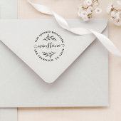 ボタニッ素朴クファミリーネームラウンド差出人住所 ラバースタンプ