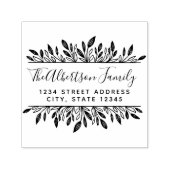 ボタニッ素朴クファミリー名差出人住所 セルフインキングスタンプ (デザイン)