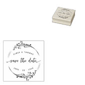 ボタニッ素朴クリース日付を保存結婚する ラバースタンプ (押印)