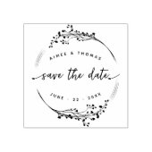 ボタニッ素朴クリース日付を保存結婚する ラバースタンプ (インプリント)