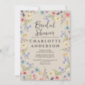 ボタニッ素朴クワイルドフラワーブライダルシャワー 招待状 (正面)