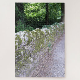 ボタニッ素朴ク中世ウォールグレーグリーントーン ジグソーパズル