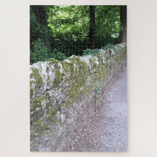 ボタニッ素朴ク中世ウォールグレーグリーントーン ジグソーパズル (縦)