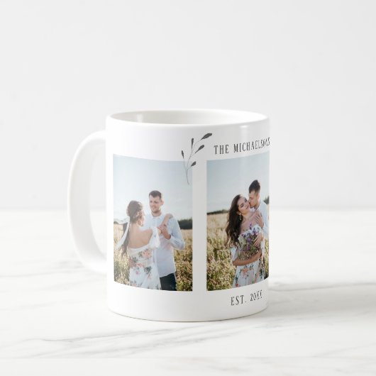 ボタニッ素朴ク新婚の写真 コーヒーマグカップ (正面左)