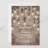 ボタニッ素朴ク水彩野花結婚ズ 招待状 (正面)