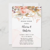 ボタニッ素朴ク牡丹バタフライウェディングシャワー 招待状 (正面)