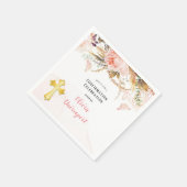 ボタニッ素朴ク牡丹バタフライ確認 スタンダードカクテルナプキン (角)