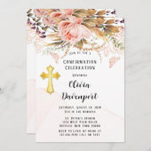 ボタニッ素朴ク牡丹バタフライ確認 招待状 (正面/裏面)